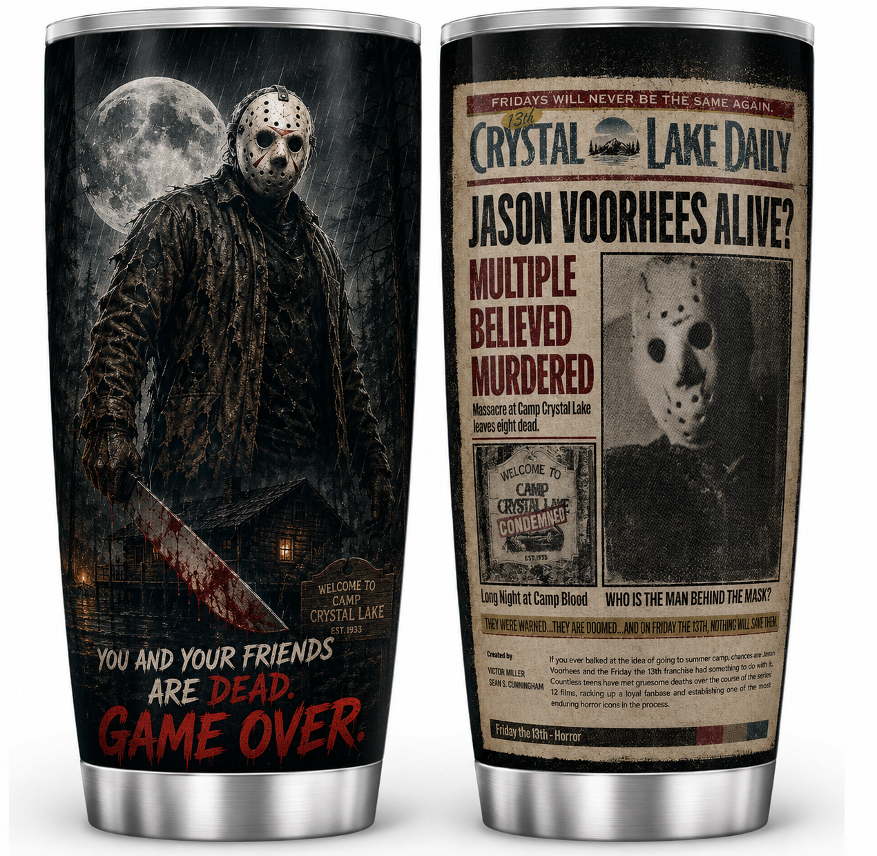 Jason Voorhees 20oz Stainless Steel Halloween Cup - Horror Mug - Gift for Adults
