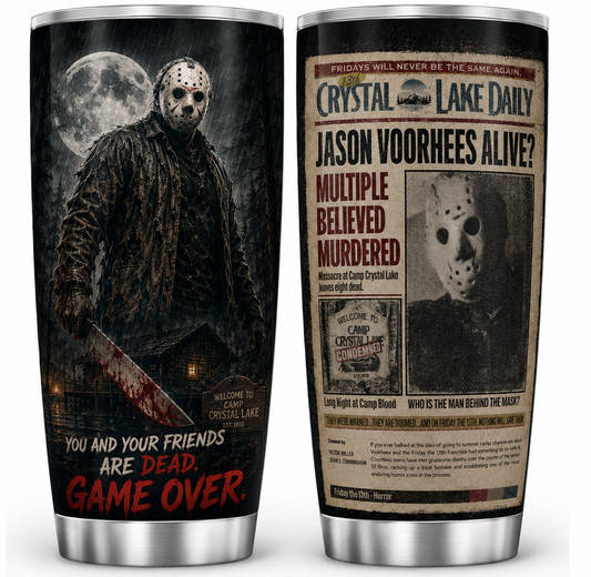 Jason Voorhees 20oz Stainless Steel Halloween Cup - Horror Mug - Gift for Adults
