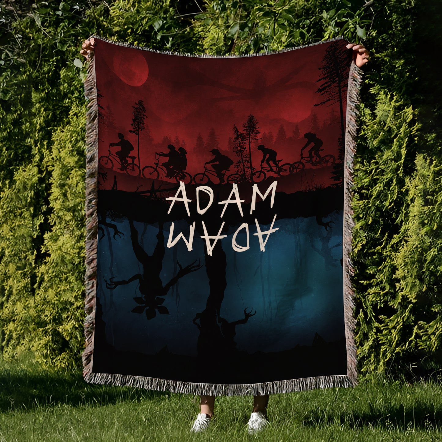 Personalized Ride Retro Blanket, Personalized Custom Name Blanket 80s Horror TV Series Blanket, Christmas Gift, Friends Gift, Teen Birthday Gift