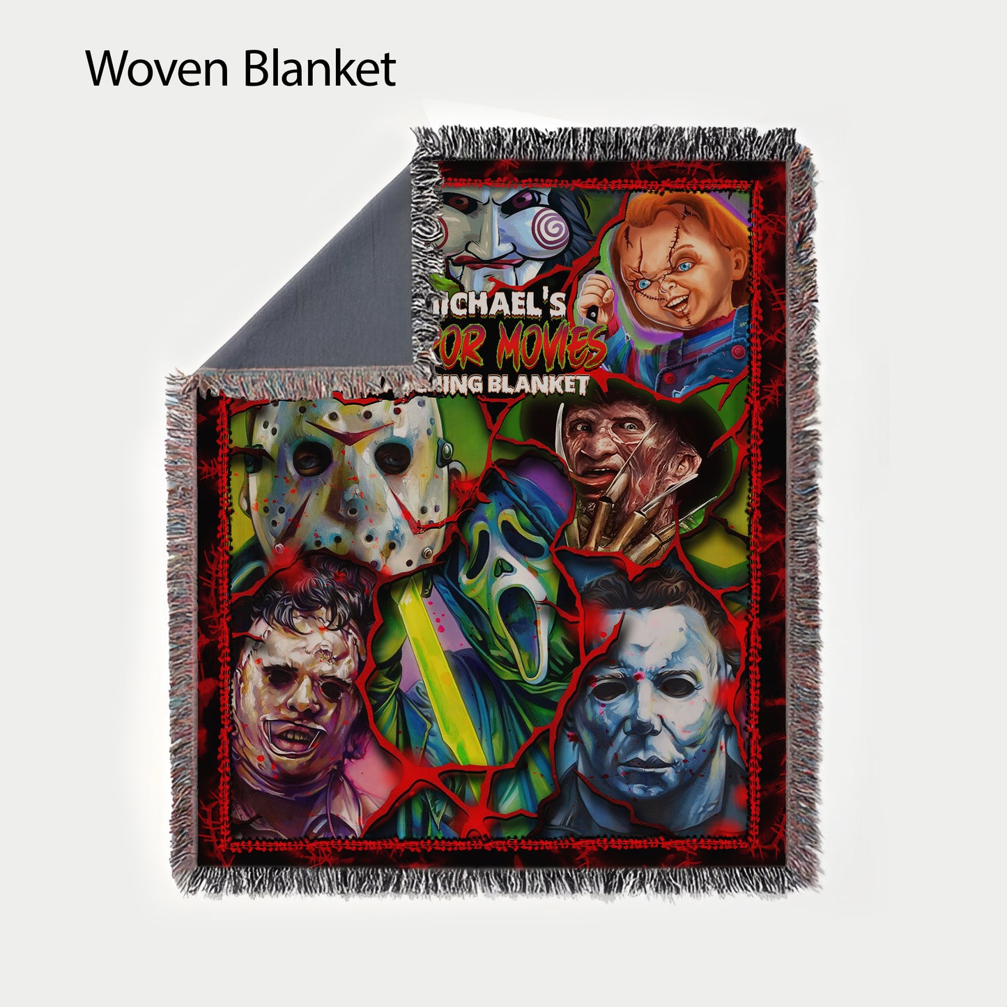 Personalized This Is My Horror Movies Watching Blanket, Custom Scary Movie Blanket