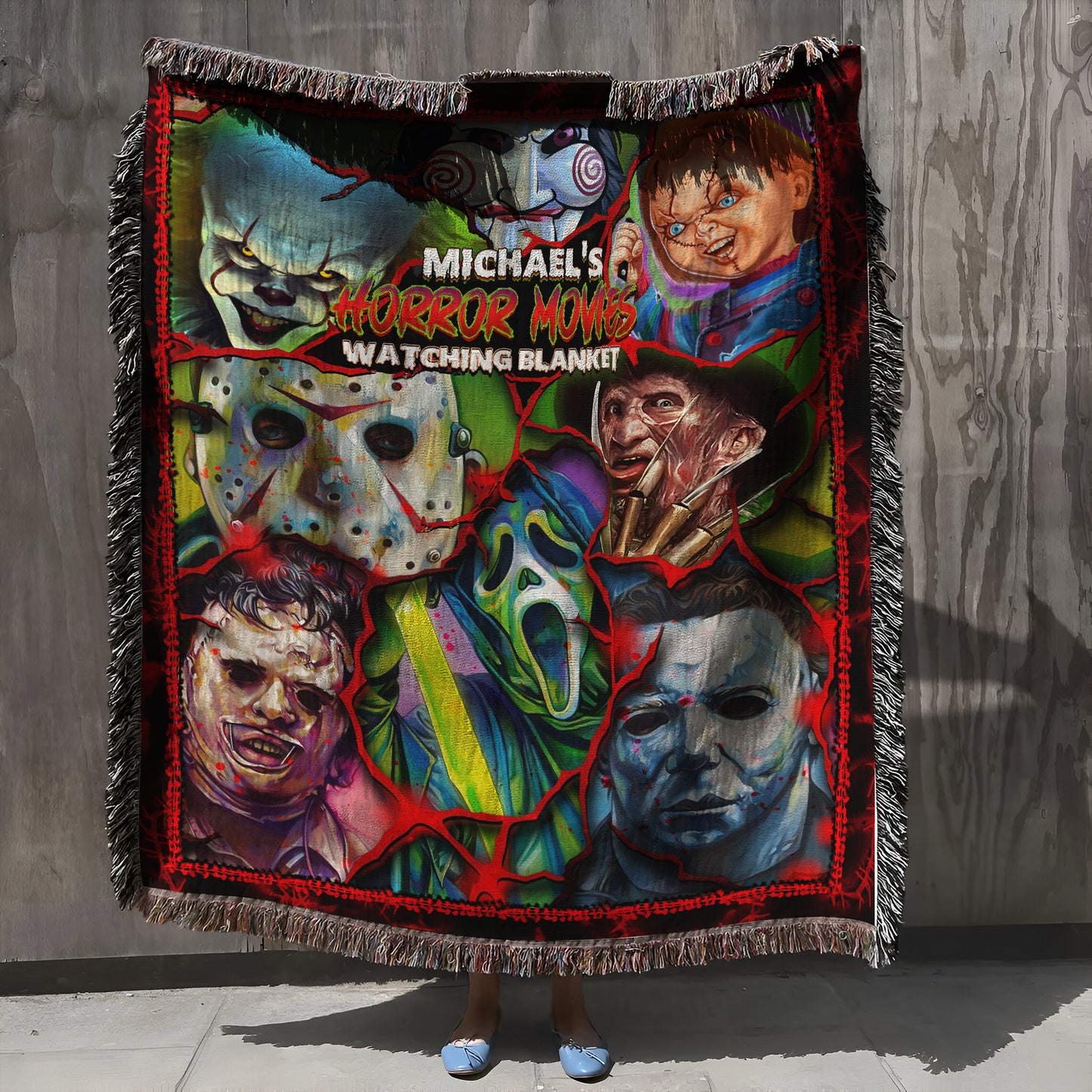 Personalized This Is My Horror Movies Watching Blanket, Custom Scary Movie Blanket