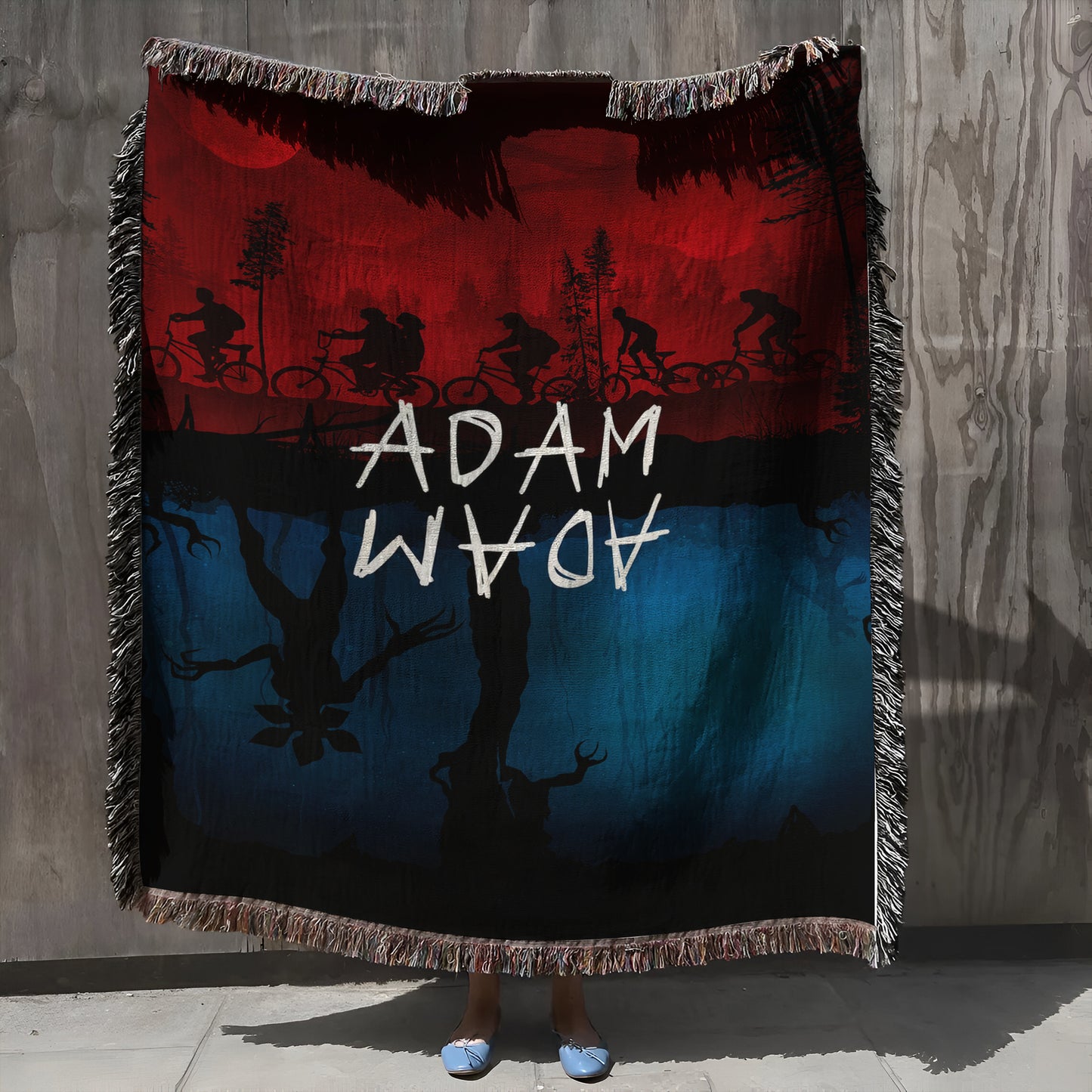 Personalized Ride Retro Blanket, Personalized Custom Name Blanket 80s Horror TV Series Blanket, Christmas Gift, Friends Gift, Teen Birthday Gift