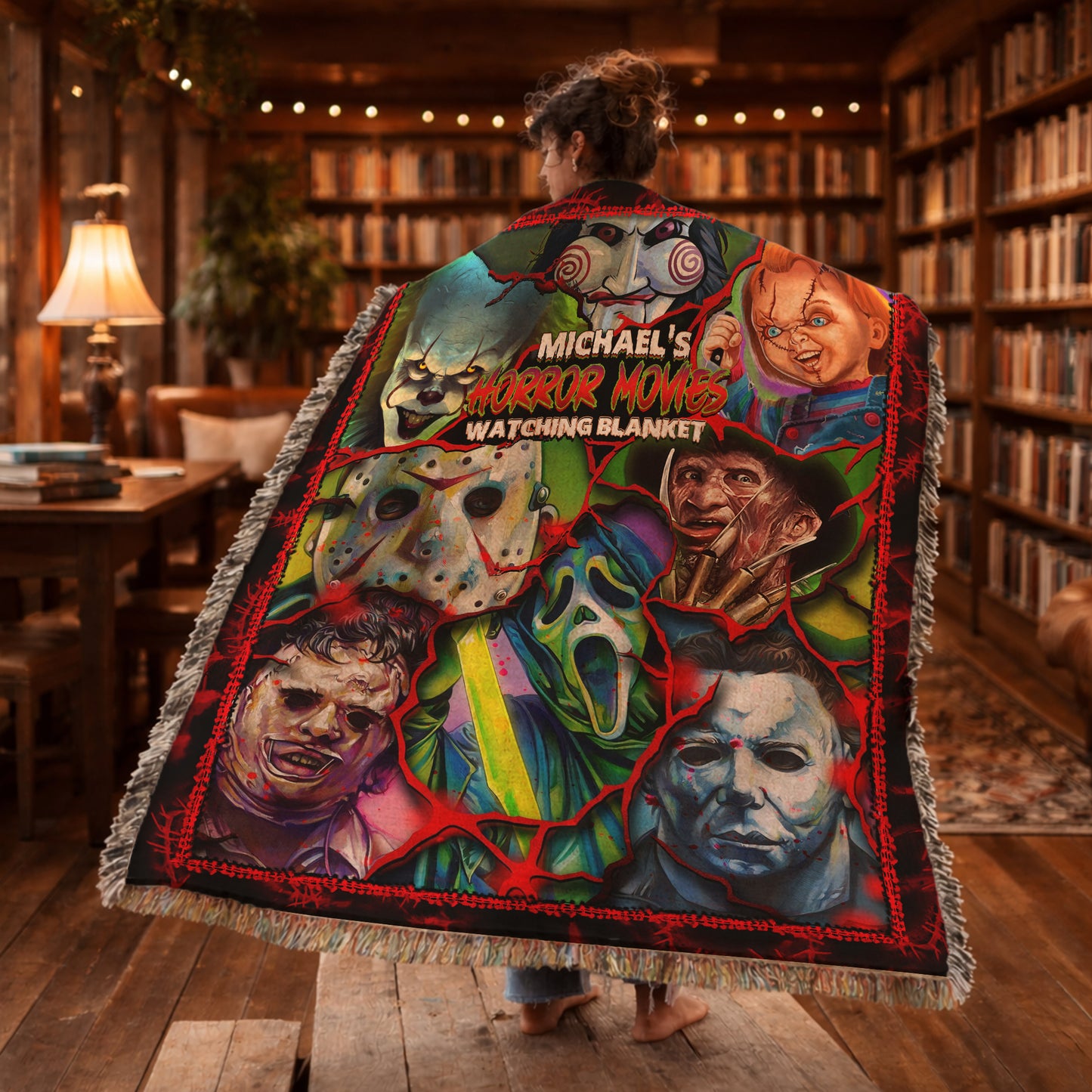 Personalized This Is My Horror Movies Watching Blanket, Custom Scary Movie Blanket