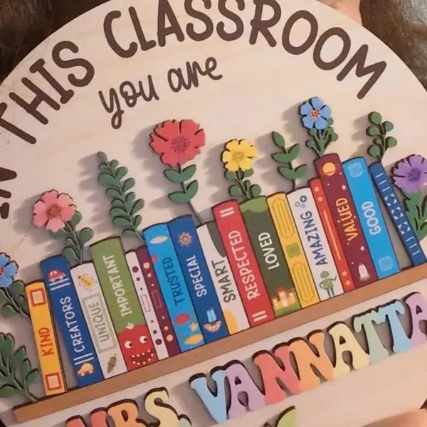 Custom Classroom Door Sign, Classroom Decor, Teacher Wooden Door Sign, Classroom Door Hanger, Back To School, Teacher Appreciation Gifts