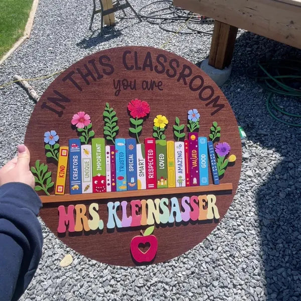 Custom Classroom Door Sign, Classroom Decor, Teacher Wooden Door Sign, Classroom Door Hanger, Back To School, Teacher Appreciation Gifts