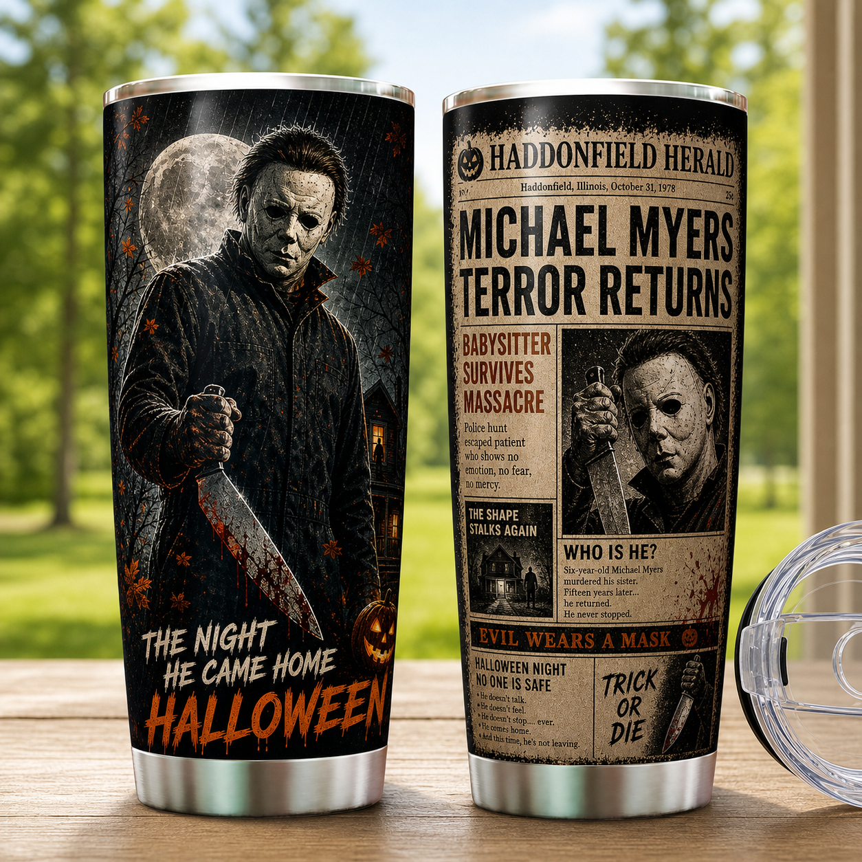 Michael Myers  20oz Stainless Steel Halloween Cup - Horror Mug - Gift for Adults