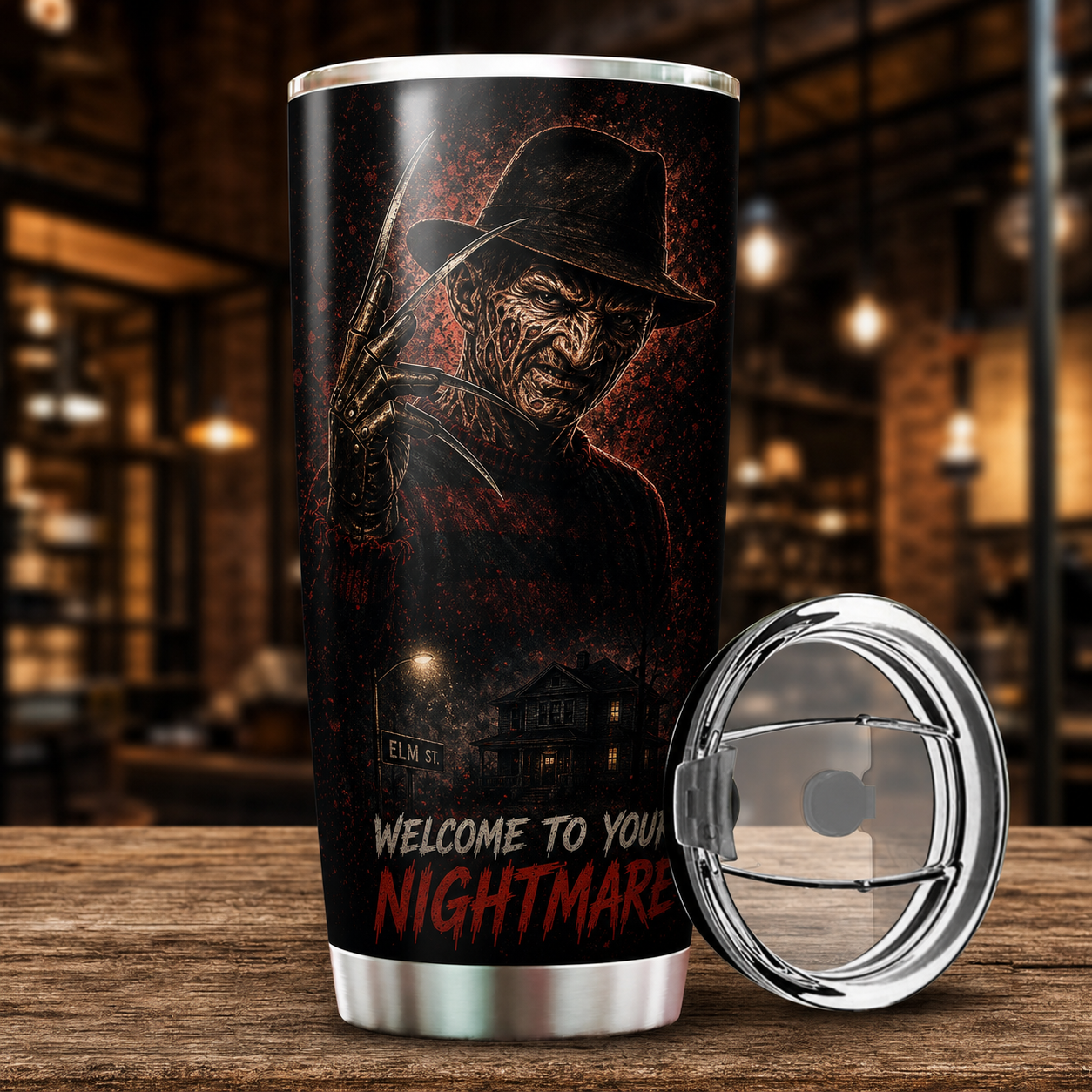 Freddy Krueger 20oz Stainless Steel Halloween Cup - Horror Mug - Gift for Adults