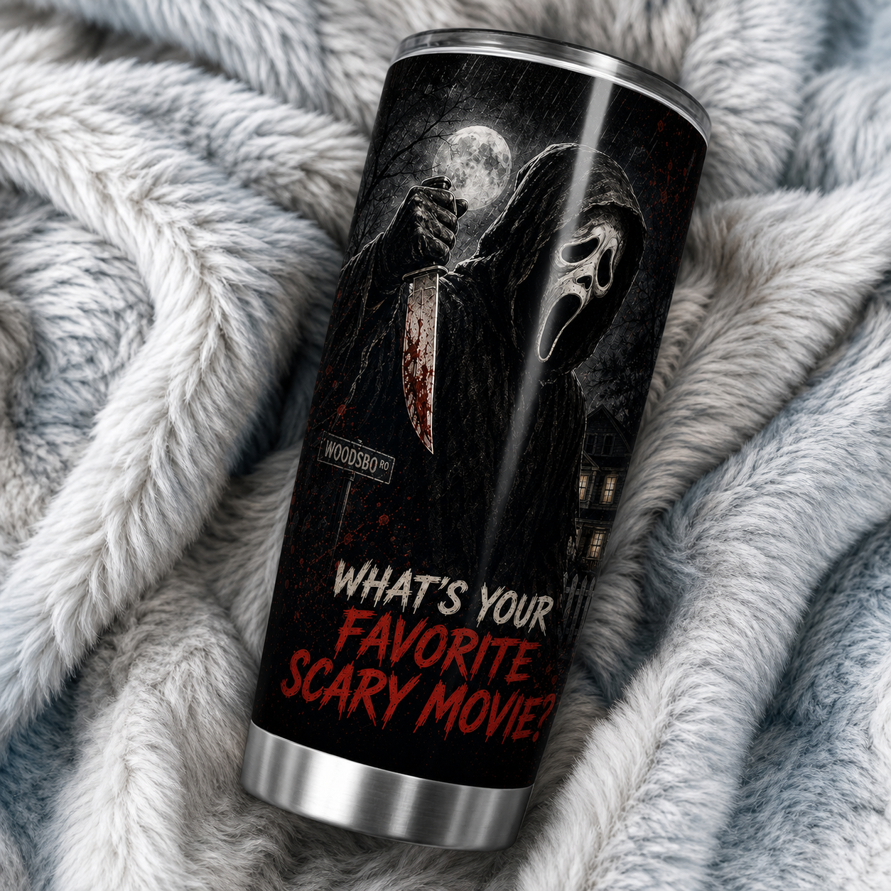 Ghostface 20oz Stainless Steel Halloween Cup - Horror Mug - Gift for Adults