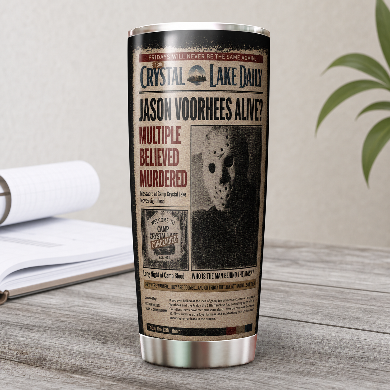 Jason Voorhees 20oz Stainless Steel Halloween Cup - Horror Mug - Gift for Adults