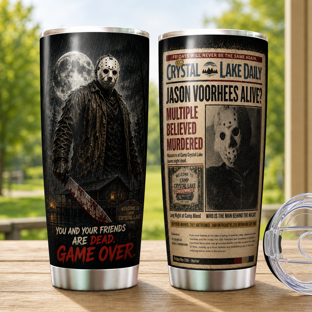 Jason Voorhees 20oz Stainless Steel Halloween Cup - Horror Mug - Gift for Adults