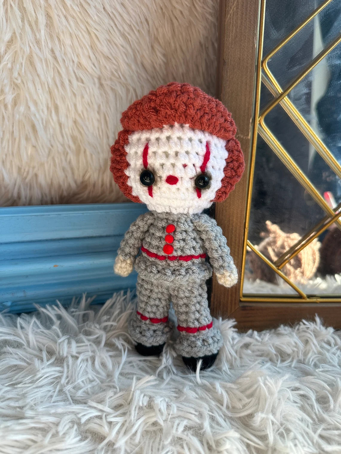 🎃 Horror Plush Collectibles – Handmade Crochet Halloween Slasher Dolls 🧶🔪, Horror Doll Plush – Cute & Creepy Handmade Crochet Gifts