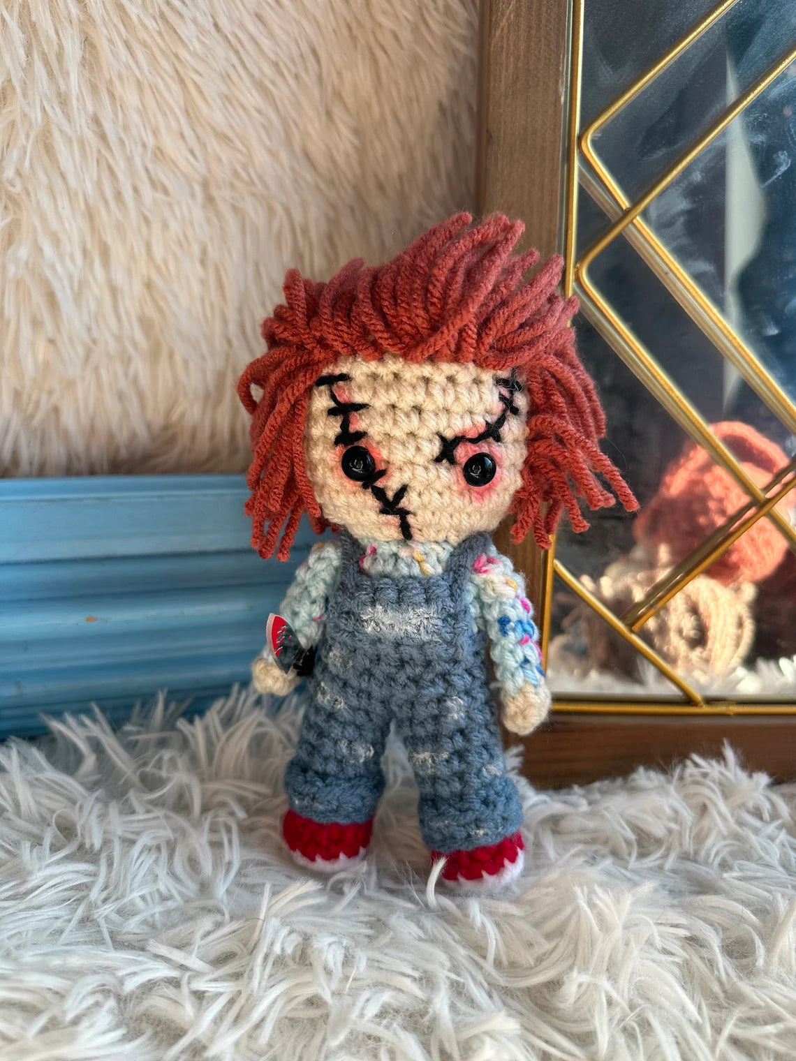 🎃 Horror Plush Collectibles – Handmade Crochet Halloween Slasher Dolls 🧶🔪, Horror Doll Plush – Cute & Creepy Handmade Crochet Gifts