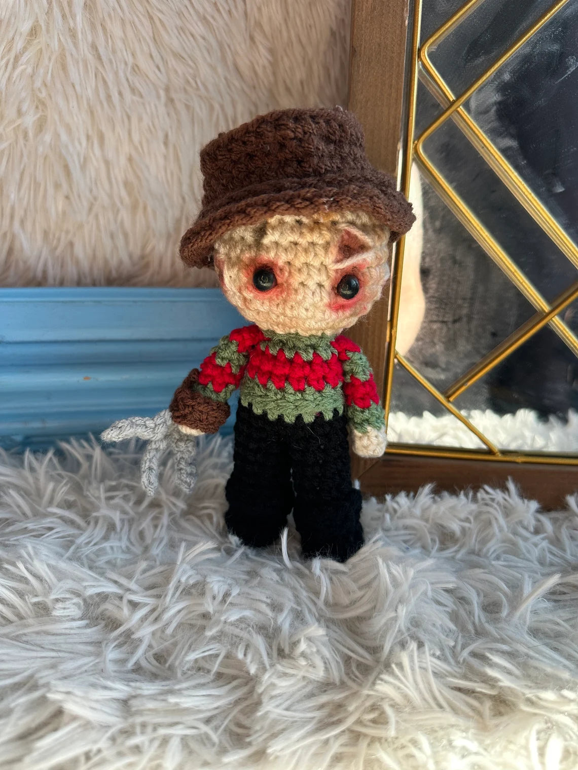 🎃 Horror Plush Collectibles – Handmade Crochet Halloween Slasher Dolls 🧶🔪, Horror Doll Plush – Cute & Creepy Handmade Crochet Gifts