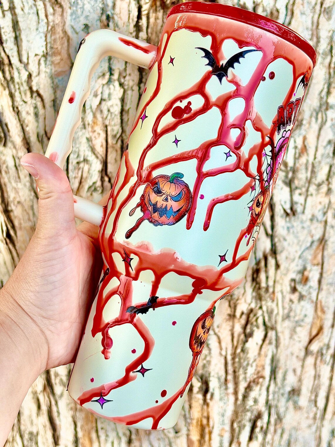 40 oz Clown Horror Blood Drip Tumbler | Spooky Horror-Themed Cup | Creepy Clown Gift for Horror Fans