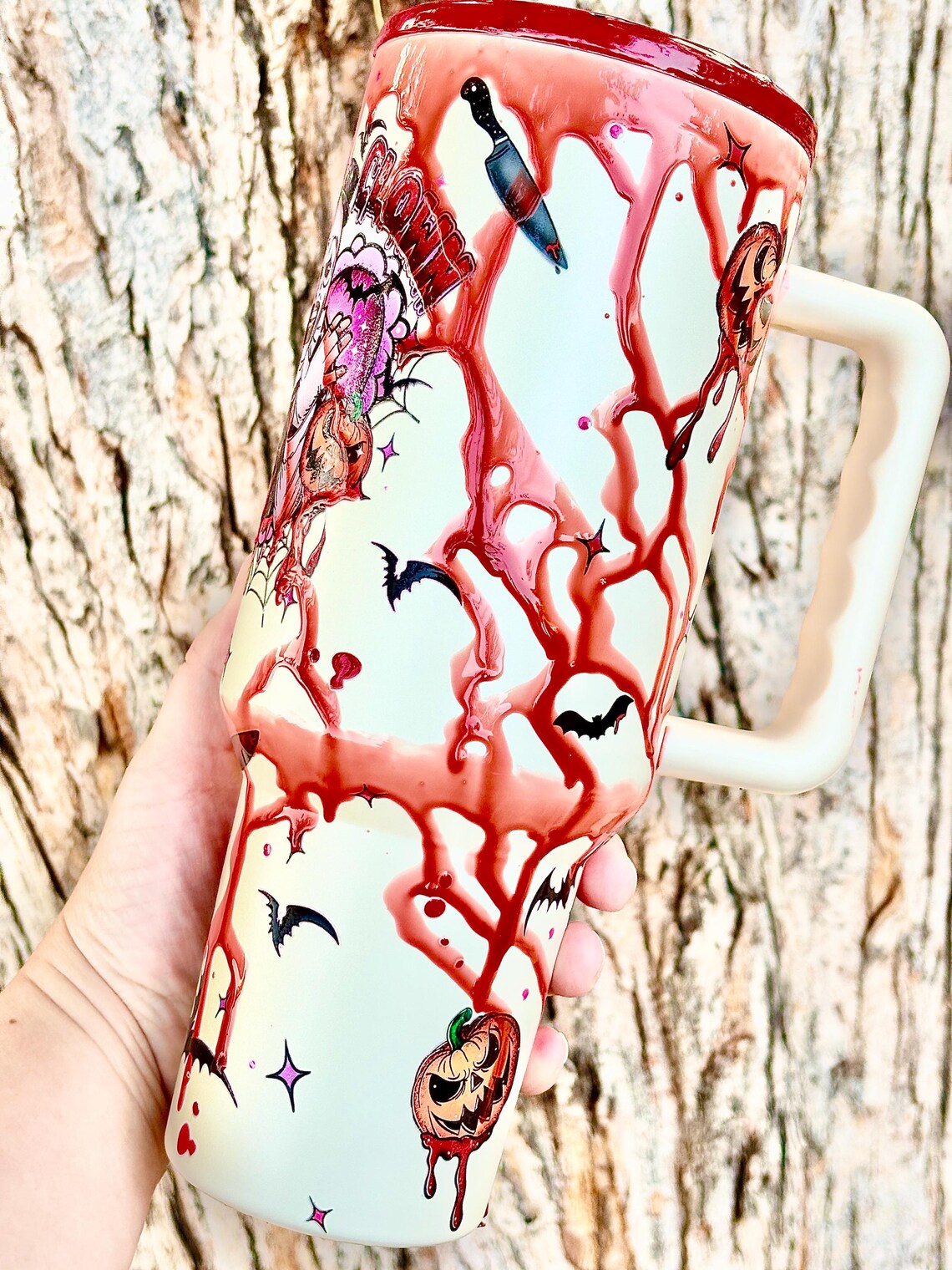 40 oz Clown Horror Blood Drip Tumbler | Spooky Horror-Themed Cup | Creepy Clown Gift for Horror Fans