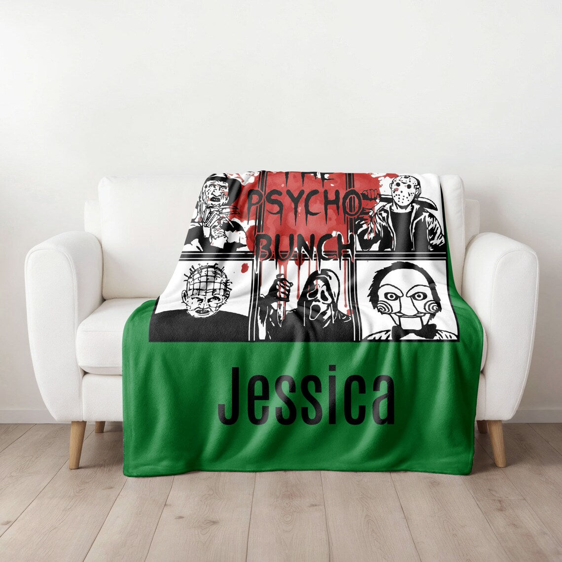 Personalized Horror Fan Blanket, Halloween Horror Movie Blanket, Scary Blanket, Horror Movie Blanket, Halloween Movie Night Cozy Blanket, Classic Horror