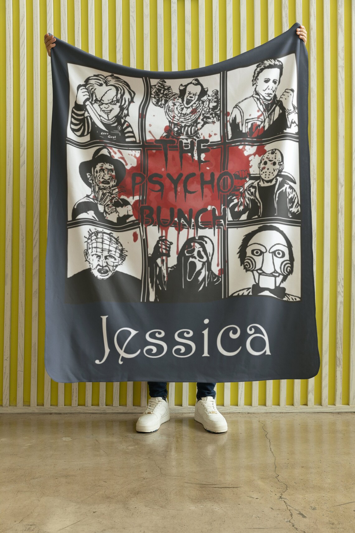 Personalized Horror Fan Blanket, Halloween Horror Movie Blanket, Scary Blanket, Horror Movie Blanket, Halloween Movie Night Cozy Blanket, Classic Horror