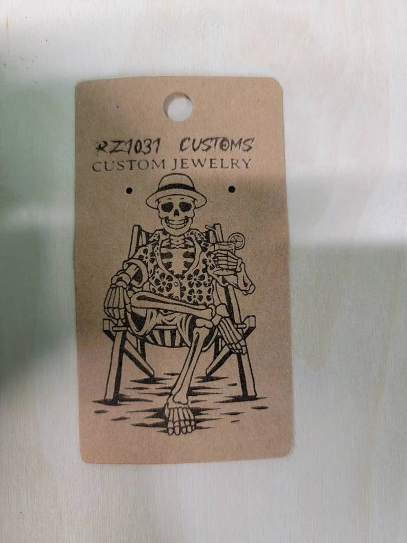 Personalized Friday the 13th, style wooden earrings. Horror, hockey mask and machete.