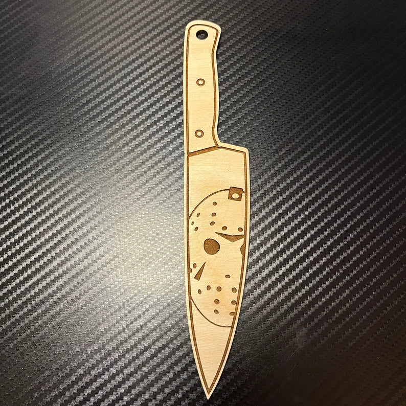 Personalized Horror Icon Portrait Wooden Knife Replica Art, Gifts for Horror Fans, Halloween Decor, Horror Collectible