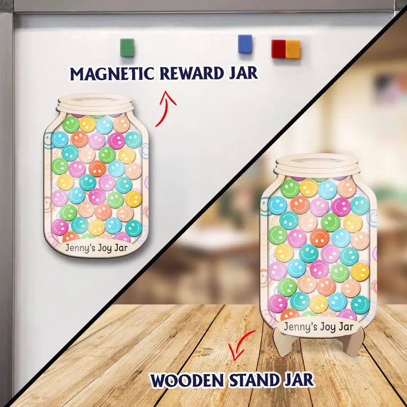 Personalized Reward Jar, Magnetic Reward Jar with Tokens, Reward System for Kids Behavior, Gifts for Kids, Reward Jar with Custom Kids Name