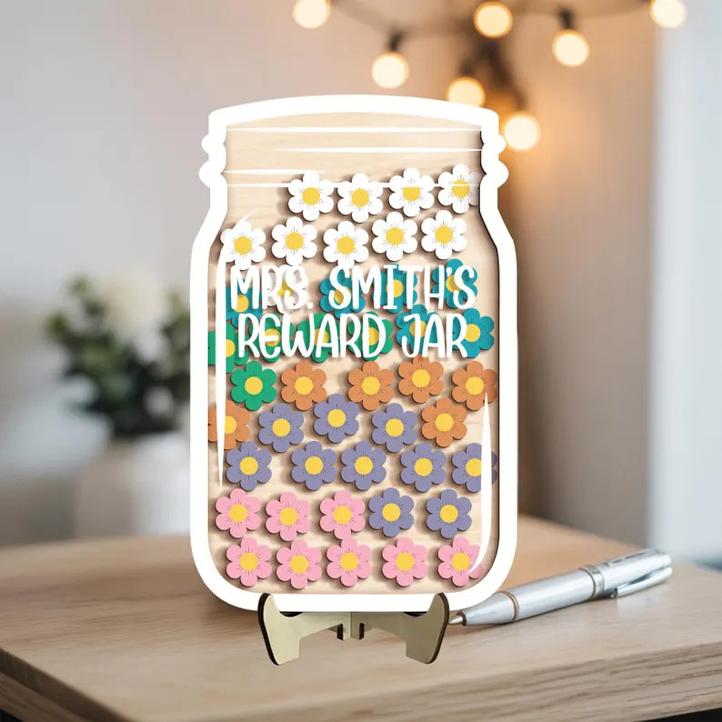 Personalized Reward Jar, Magnetic Reward Jar with Tokens, Reward System for Kids Behavior, Gifts for Kids, Reward Jar with Custom Kids Name