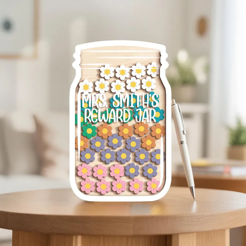 Personalized Reward Jar, Magnetic Reward Jar with Tokens, Reward System for Kids Behavior, Gifts for Kids, Reward Jar with Custom Kids Name